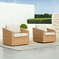 thumbnail image 7 of CHITA Outdoor Swivel Light Brown Wicker Chair with Cushion, Cream, 7 of 7