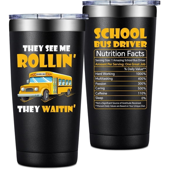 Bus Driver Appreciation Gifts - Buses Drivers Gifts for Men, Women - Buses Drivers Christmas Gift - School Bus Driver Tumbler Cup 20 oz