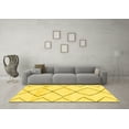 thumbnail image 3 of Ahgly Company Machine Washable Indoor Rectangle Solid Yellow Modern Area Rugs, 2' x 4', 3 of 4