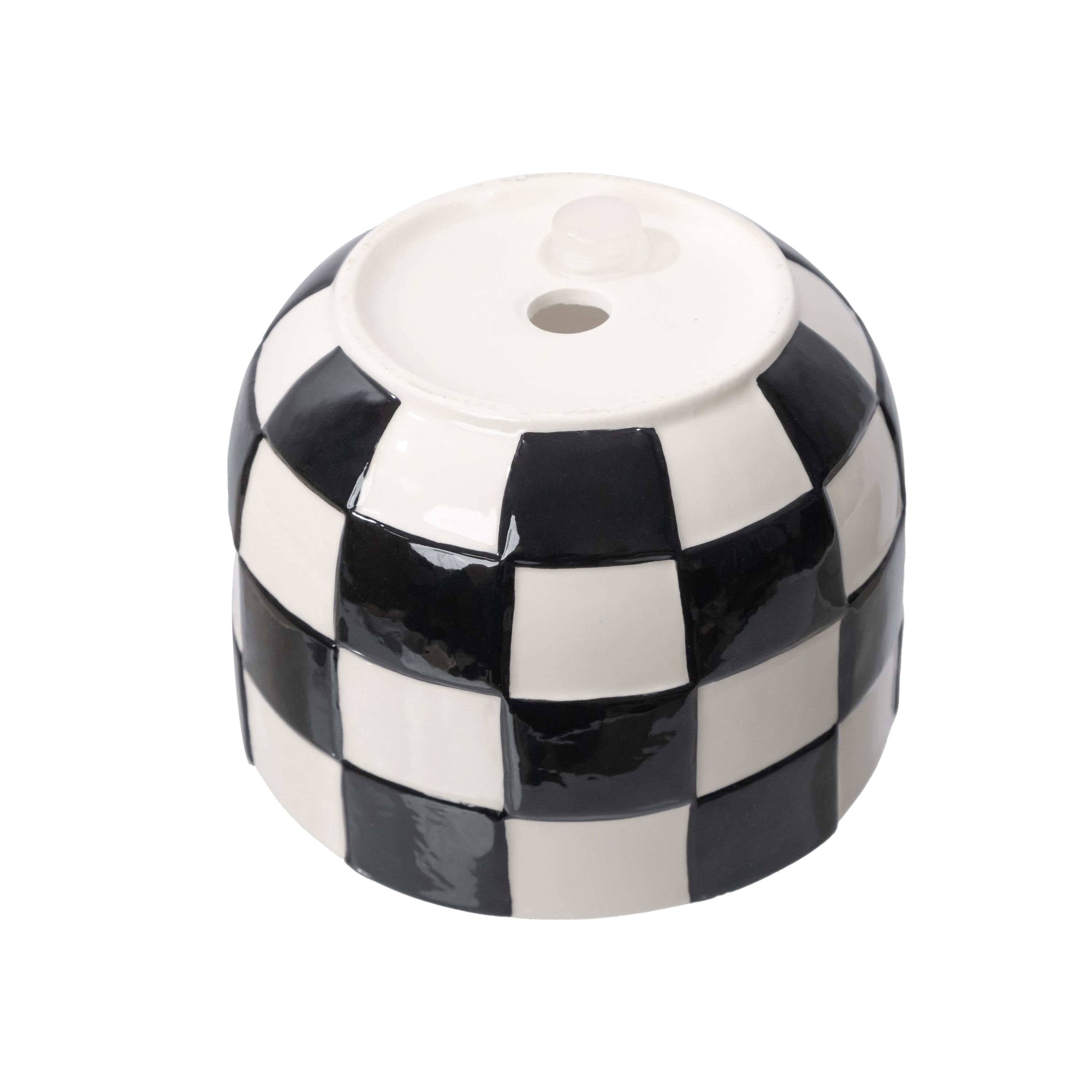 Mainstays Lennon Black Checkered Ceramic Planter, 6 Inch photo 8