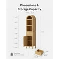 thumbnail image 3 of EYYTHUNG 67" Tall Arched Bathroom Narrow Storage Cabinet, Farmhouse Freestanding Tower Cabinet with Door and Drawer, Space Saving Organizer, Natural Oak, 3 of 6