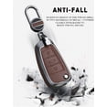 thumbnail image 4 of Keyless Brown Flip Key Fob Cover for Audi Q3 Q7 A3 A1 TT R8 Metal Leather Key Case Shell with Keychain,White, 4 of 7