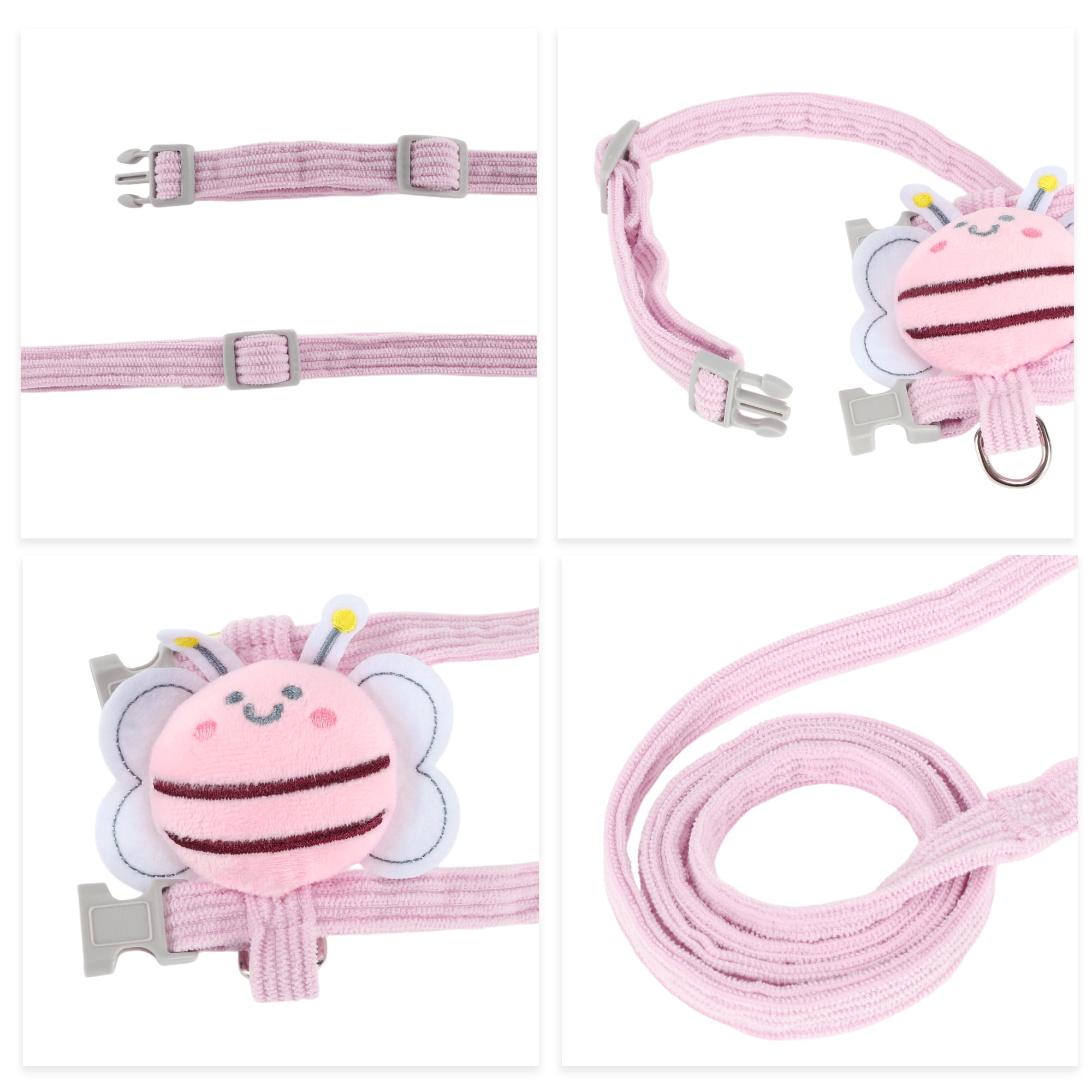 Unique Bargains Adjustable Easy Control Dog Vest Cat Harness and Leash Set Pink M