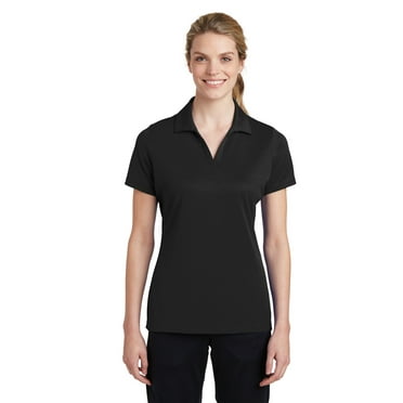 Sport-Tek Ladies Posicharge Racermesh Polo. Lst640 , LST640 , Black , Large