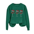 thumbnail image 3 of QIUOMBBP Christmas Sweatshirts for Women Cute Xmas Graphic Print Long Sleeve Shirts Loose Fit Casual Crewneck Holiday Tops, Army Green, XL, 3 of 7