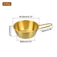 thumbnail image 2 of Uxcell 2 Pack Korean Traditional Wine Bowls, 5.12" Stainless Steel Rice Wine Cup, Gold, 2 of 5