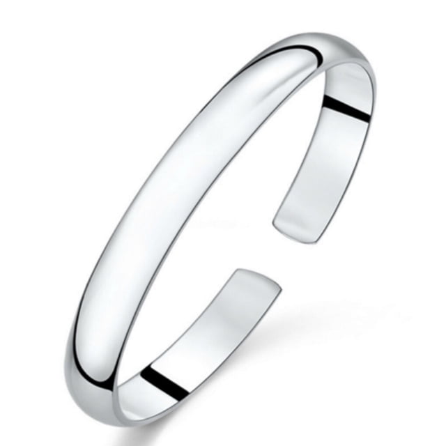 pitrice Silver Bangle Adjustable Circular Opening Bracelet Women Man Hoop Jewelry Fashion Accessory Wedding Party Birthday Daily Wear
