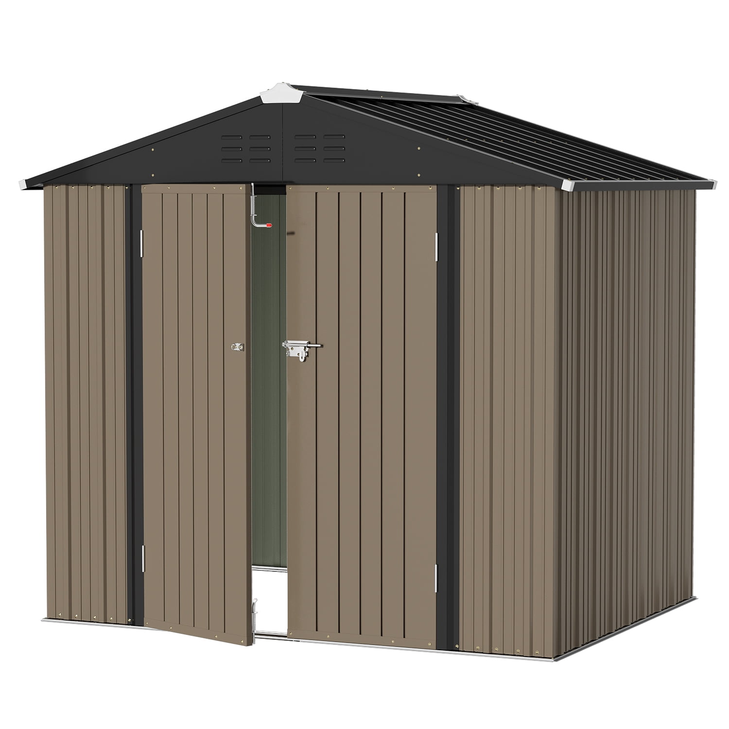 Devoko 6×8 ft.Patio Metal Shed, Lockable Garden Shed for Outdoor Backyard Patio Storage
