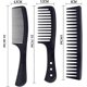 thumbnail image 3 of 3 Pieces Combs Set - Black Wide Toothed Comb Hairdressing Combs Heat Resistant Anti-static Detangling Hair Comb Cutting Combs, 3 of 5