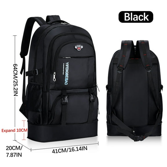 Travel Backpack For Mountaineering, Large Backpack Men's Large Travel Backpack Mountaineering Outdoor Large Capacity Luggage Backpack Black