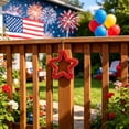 thumbnail image 6 of Nkmbld 2Pcs Patriotic Star Ornaments 4th of July Hanging Pendants for Tree Glitter Blue Red Star Charms with String for 250th Anniversary Party Decor, 6 of 8