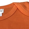 thumbnail image 3 of Couver Baby Cotton Longsleeve Onesie Infant Toddler Lap Shoulder Solid Color Bodysuit, Light Orange, 18M, 3 of 7