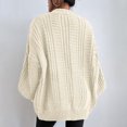 thumbnail image 5 of Womens Oversized Cable Knit Cardigan Sweater Button Front V Neck Long Sleeve Soft Warm Casual Outerwear for Fall Winter Daily Wear Ladies Top, L, 5 of 6