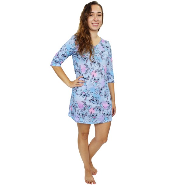 Lilo & Stitch Women's 3/4 Sleeve Dorm Nightgown Pajamas LO004XDH ...