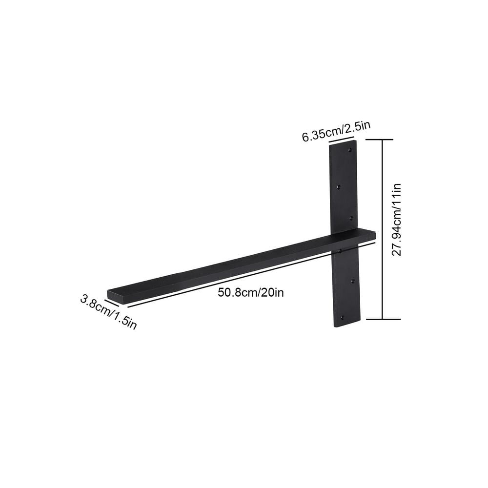 Kagrote 3-Pack Heavy Duty Steel Floating Shelves Brackets, Modern Corbels Wall Shelving Support for Kitchens, Bathrooms, Bedrooms, Offices, Black