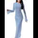 thumbnail image 1 of Vestido de Crochet para Mujer, de Larga, de y Espalda Abierta, Tejido de Punto Azul L, 1 of 8