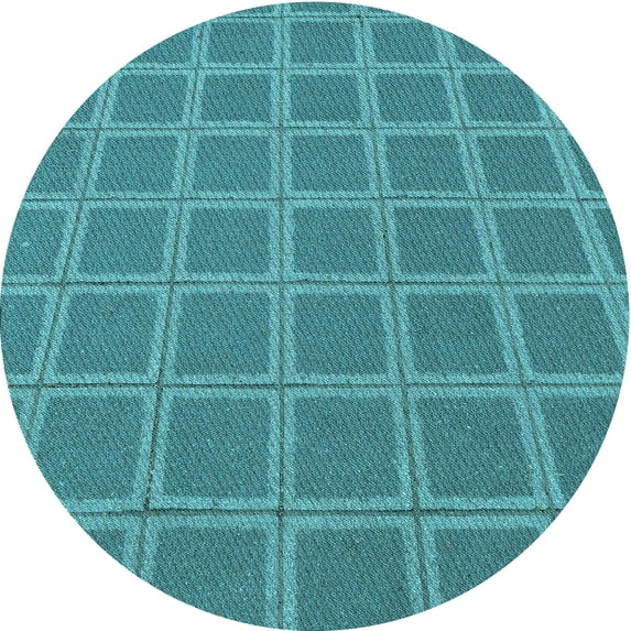 Ahgly Company Machine Washable Indoor Round Transitional Dark Cyan Green Area Rugs, 6' Round