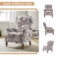 thumbnail image 3 of Pushback Recliner Chair Set of 2 Upholstered Floral Fabric Wingback Single Sofa Accent Chairs with Wood Legs Rivet Decoration for Living Room Bedroom Green, 3 of 7