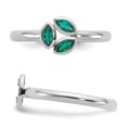 thumbnail image 3 of 1/5 Carat (ctw) Lab-Created Emerald Leaf Ring in Sterling Silver, 3 of 4