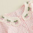 thumbnail image 6 of Cjfdfy Toddler Baby Girl Fall Outfits Casual Cherry Strawberry Plaid Button Down Doll Collar Long Sleeve Tops with Pants 2 Pcs Set Cute Red Pink Checkered Doll Collar Casual Set Fall Clothes, 6 of 9