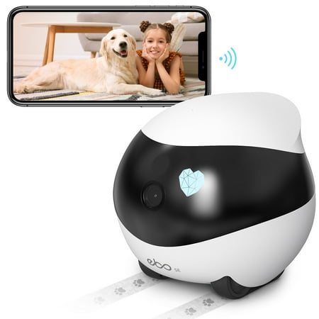 

Wireless Pet Camera - Self-Charging & Night Vision with Two-Way Audio and Motion Detection Ideal for Indoor Pet Security; Works with Alexa.