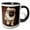 Black/White, variant on 3drose, Elegant Picture of Cute Pug on Dark Background Animal Photography, 15oz Mug