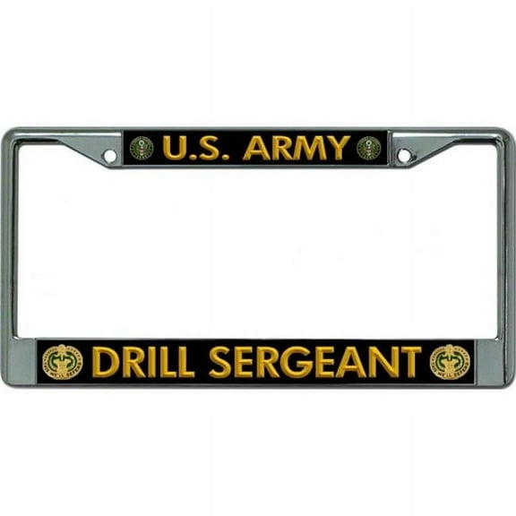 212 Main LPO5980 6 x 12 in. U.S. Army Drill Sergeant in Gold Chrome License Plate Frame
