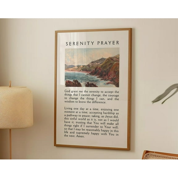 Christian Wall Art, Christian Serenity Prayer, Landscape Christian Poster Print, Bible Verse Wall Art, Christian Merch Wall Art, Modern Wall Decor, 8x12 UNFRAMED
