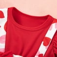 thumbnail image 5 of Fsqjgq Baby Girl Clothes Cute Toddler Girls Valentine's Day Outfit Heart Print Ruffle Long Sleeve Romper + Suspender Skirt + Headband Cute Clothes 9-12 Months, 5 of 7