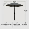 thumbnail image 3 of Four Seasons Courtyard Tuscany Market Umbrella with Crank and Tilt, Gray, 3 of 6