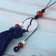 thumbnail image 3 of Marcapáginas para tarjetas de artesanía con borlas sedosas de imitación, 20 cm de longitud Azul, 3 of 9