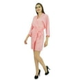 thumbnail image 4 of Bimba Women Short Solid Belt Robe Soft Modal Cotton Wrap Round Plain Bath Robe, 4 of 5