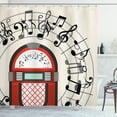 thumbnail image 1 of Ambesonne Party Shower Curtain, Antique Red Old Music Box, 69"Wx84"L, Red Black Grey, 1 of 3