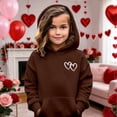 thumbnail image 2 of Toddler Girl Hoodie Valentines Day Sweatshirt Long Sleeve Heart Sweatshirts Crew Neck Sweatshirt Pullover Kids Clothes Girls Size 3-4 Years, 2 of 4