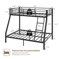 thumbnail image 3 of Capri Twin over Full Size Metal Bunk Bed for Teens Adult with 12" Under-Bed Storage & Ladder & Full-Length Guardrail, Space-Saving, Heavy-duty, Black, 3 of 11