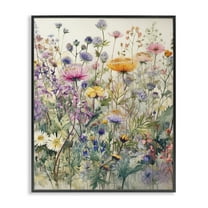 Stupell Industries Mixed Wild Flowers Plants & Flowers Painting Black Framed Art Print Wall Art, 11 x 14