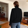 thumbnail image 4 of Women'S Long Sleeve Sweater with Gold Buttons Loose Fit Knitted Pullover Casual Tops, 4 of 7