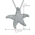 thumbnail image 4 of Bling Jewelry Womens Nautical Beach Large Starfish Pave CZ Pendant Necklace Sterling Silver 1.25 Inch, 4 of 5