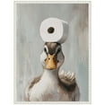 thumbnail image 5 of Kate and Laurel Toilet Paper Roll on Ducks Head Bathroom Art Framed Canvas Wall Art by The Creative Bunch Studio 18 x 24 Sylvie Beaded White, Whimsical, Animals, Bathroom, Humor Art for Wall Decor, 5 of 8