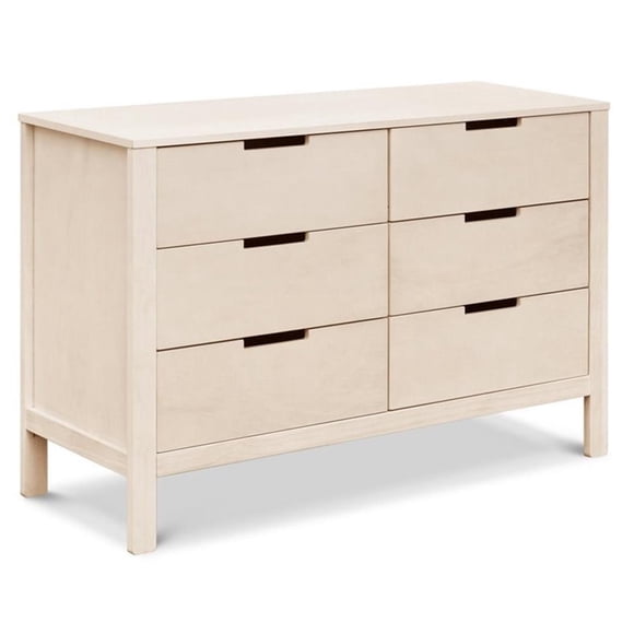 Carter's By DaVinci Colby Commode Double à 6 Tiroirs en Bois, Fini Naturel Lavé