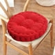 thumbnail image 1 of Cojín de asiento de color sólido rojo, acolchado de algodón corduroy grueso, cojín para sillas de cocina, comedor, patio, 1 of 8