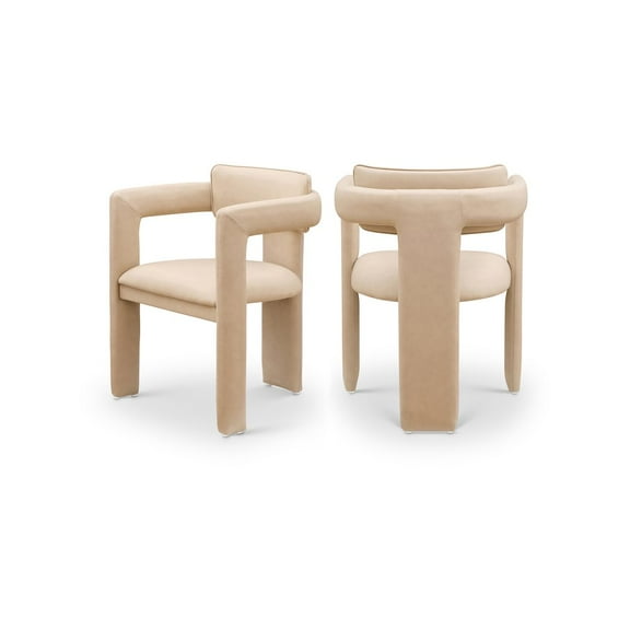 Meridian Furniture Brenda Tan Vegan Leather Dining Chair (Set of 2)