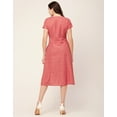thumbnail image 2 of Moomaya Womens Printed Button Down Dress V Neck Short Sleeve Midi Dress, 2 of 8