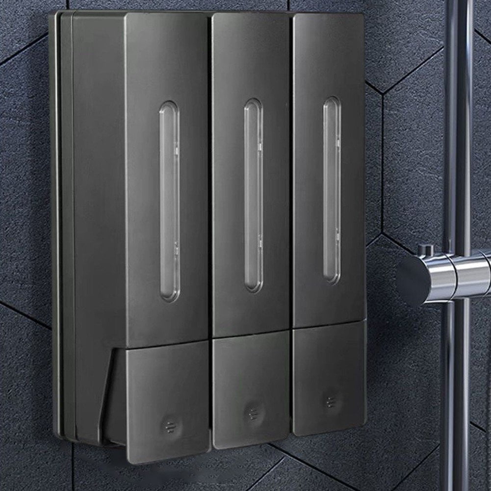 Shampoo and Conditioner Dispenser Shower Soap Dispenser Shower Dispenser 3 Chamber No Drill Shampoo Dispenser, Wall Mounted for Home Hotel