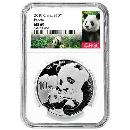 2019 10 Yuan Silver China Panda NGC MS69 Panda Label