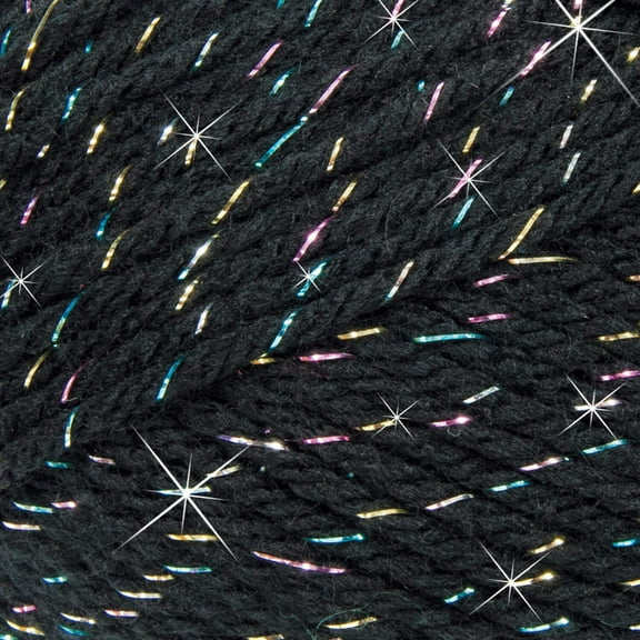 Mary Maxim Starlette Sparkle Yarn-Black