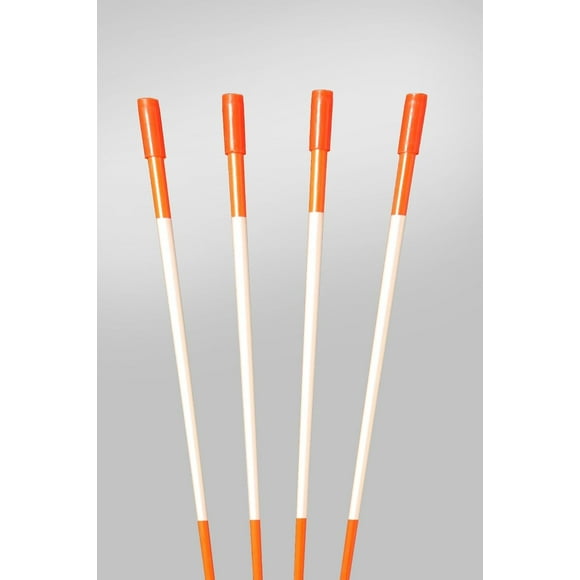 60" Fluorescent Orange 200 Driveway Markers, Reflective Snow Stakes, Plow Stakes,5/16" Thick X 60" Orange Fiberglass Stakes, 200 Pack 5 FT. Tall