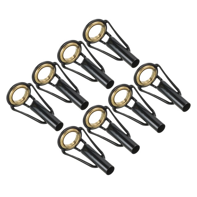 Unique Bargains 4.2mm Stainless Steel Fishing Rod Tip Repair Kit Pole Ring Guide Replacement, Golden 8 Pack