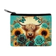 thumbnail image 2 of TOPRenddon Highlands Cow Coin Purse, Polyester Zipper Pouch for Cash Cards Keys, Minimalist Small Change Purse, Farmhouse Animal Card Holder, Portable Travel Wallet, 2 of 6