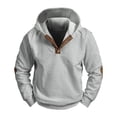 thumbnail image 5 of Kakii Mens Fashion Pullover Hoodies Long Sleeve Thermal Drawstring Button Texture Hooded Sweatshirt, 5 of 8